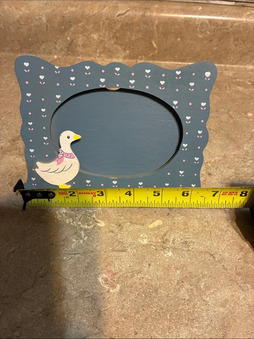 Hand-Painted Blue Duck Picture Frame by